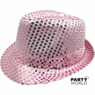 pink sparkly fedora hat