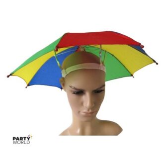 rainbow umbrella hat