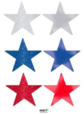 red blue and silver star cutouts