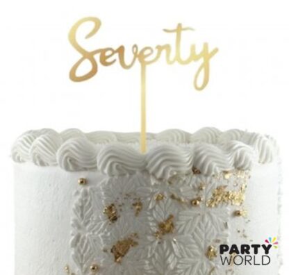 seventy gold cake topper