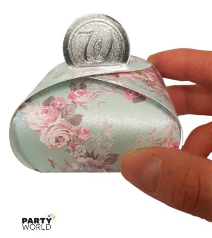 Mint Floral Wedding Treat Box (1pc) Floral High Tea Party Supplies 3