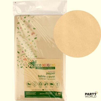 Brown Kraft Paper Eco Party Tablecover 1.25 x 2.5m Table Covers - Solid Colour 2