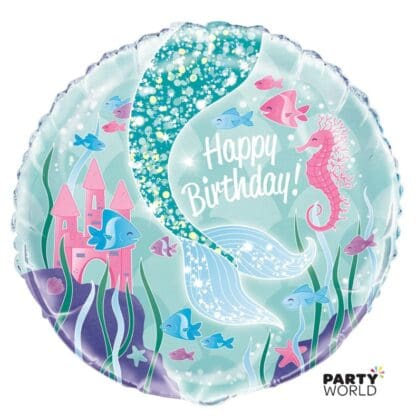 mermaid party foil balloon
