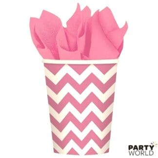 pink chevron paper cups
