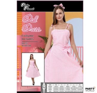 pink gingham barbie doll dress