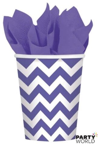purple chevron paper cups