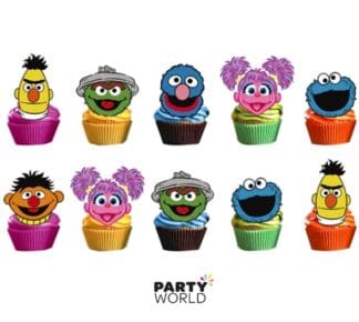 sesame street paper cupcake toppers