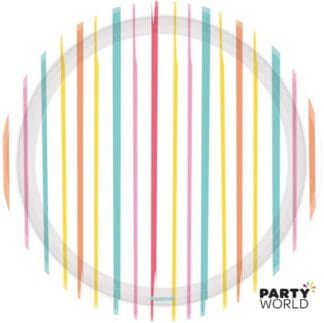 summer stripes paper plates