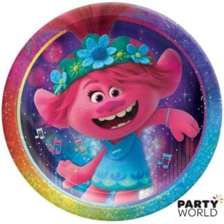 trolls party paper plates