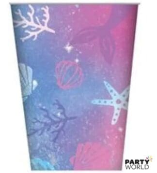 under the sea mermaid party paper cups