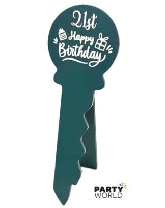 21st birthday green key plaque mdf