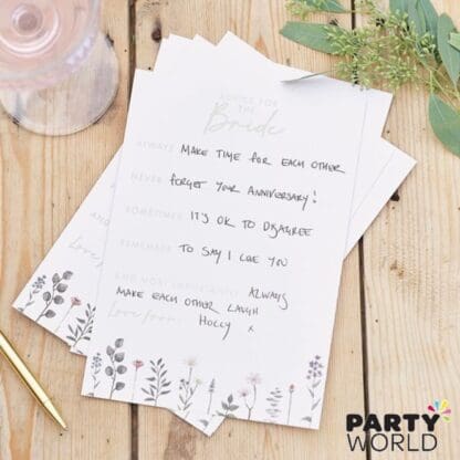 advice cards for the bride to be