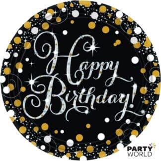 happy birthday paper plates sparkling celebration