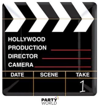 hollywood clapboard paper plates