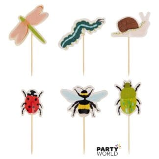 insect bugs party cupcake toppers picks