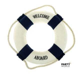 nautical party decoration lifebuoy welcome aboard