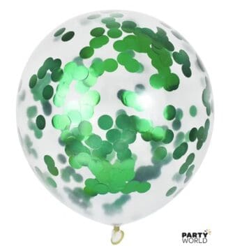 green confetti latex balloons