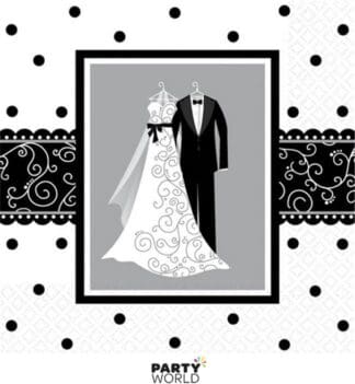 black and white wedding napkins