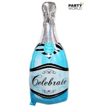 blue bottle shaped foil balloon celebrate