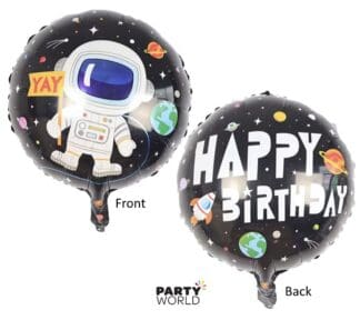 space themed birthday foil balloon