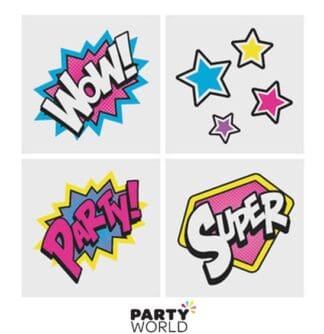 super hero girl party tattoos