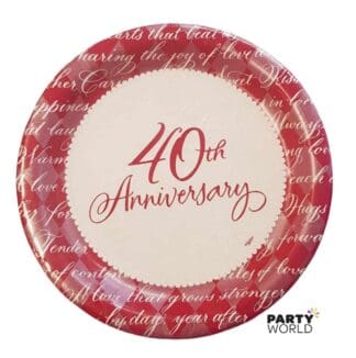 40th anniversary paper plates