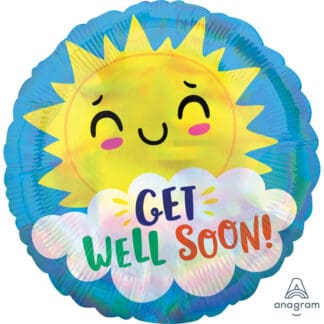 Get Well Soon Iridescent Happy Sun Foil Balloon