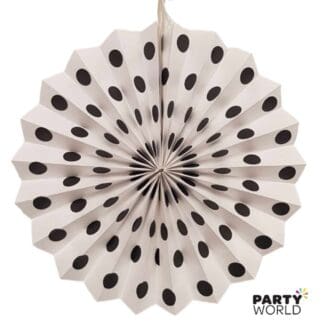 black and white spotty paper fan