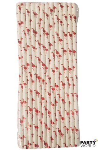 red flamingo paper straws