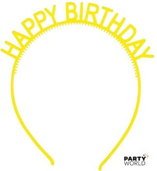 yellow birthday headband