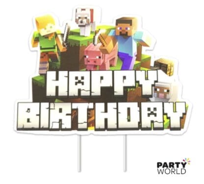 minecraft party cake topper