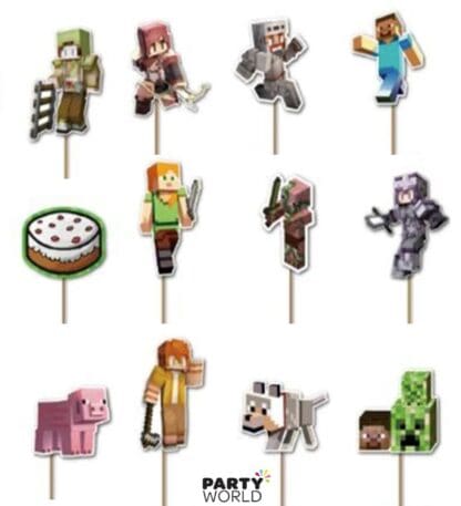 minecraft party cupcake toppers picks