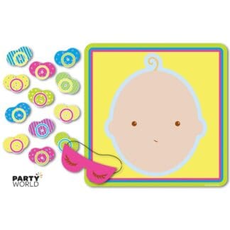 pin the pacifier baby shower game