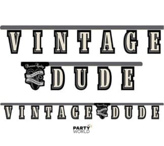 vintage dude party banner