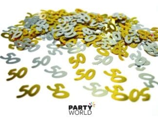50th silver and gold scatters confetti